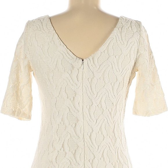 Ann Taylor Textured Off White/Ivory Sheath Dress- Sz. 4 - Picture 3 of 6